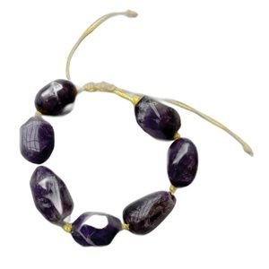 N3W Wellness Amethyst Bracelet 
(Amethyst natural gemstones, adjustable string)